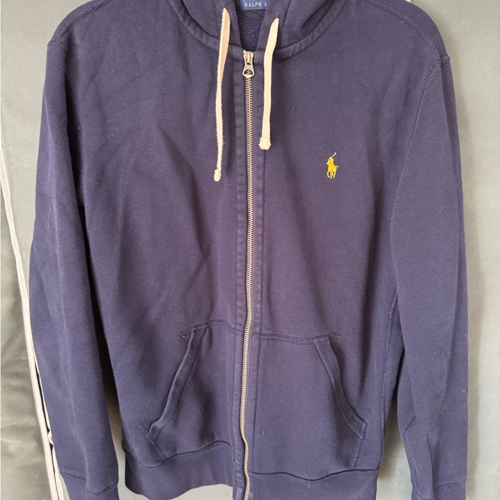 Ralph Lauren Navy Hoodie with Yellow Logo